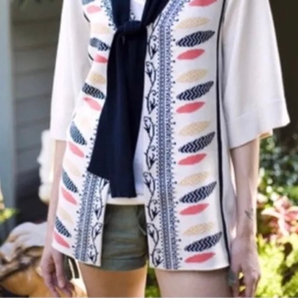 Anthropologie Lia Molly Birdie Feather Cardigan Size Medium
